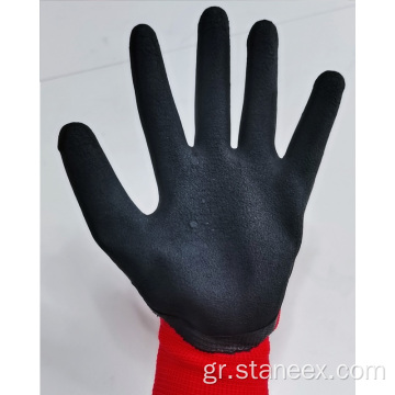 Βιομηχανικό πολυεστέρα λατέξ αφρό επικαλυμμένο γάντια ασφαλείας